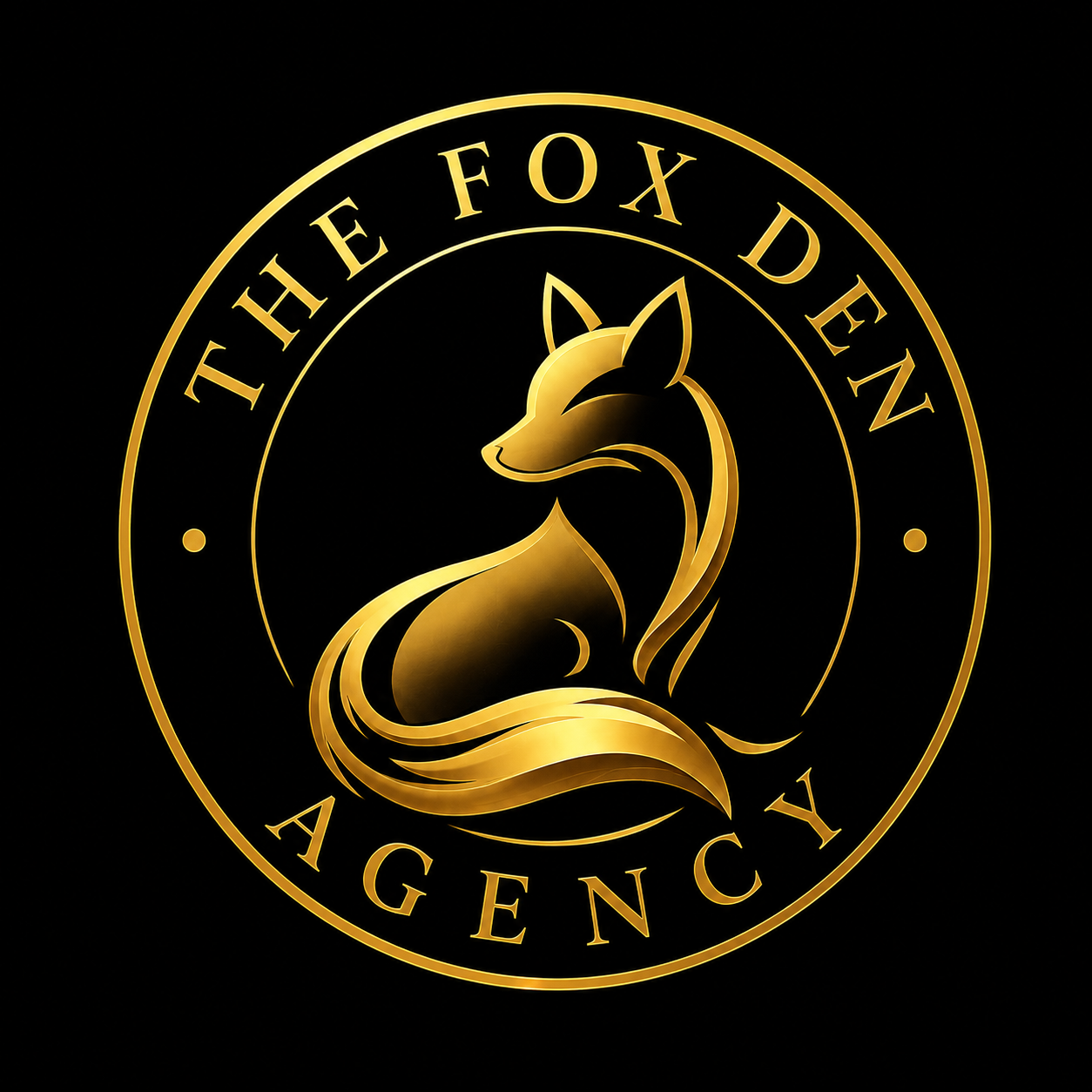 The Fox Den Agency circular fox logo